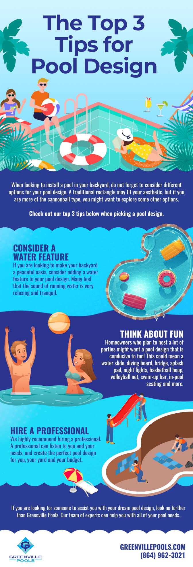 The Top 3 Tips for Pool Design [infographic] | Greenville Pools